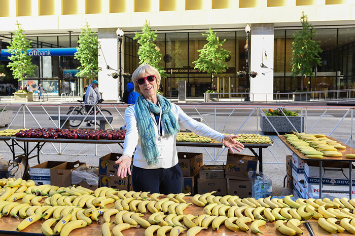 woman with bananas